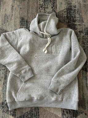 Men's Light Gray Pullover Hoodie with Drawstring - M